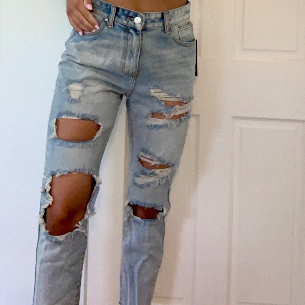brand new Nasty Gal high rise boyfriend jean